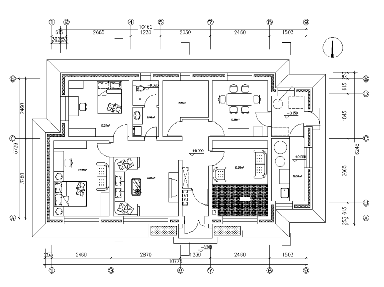 [山西]新农村砖木结构布局紧凑一层住宅施工图_2