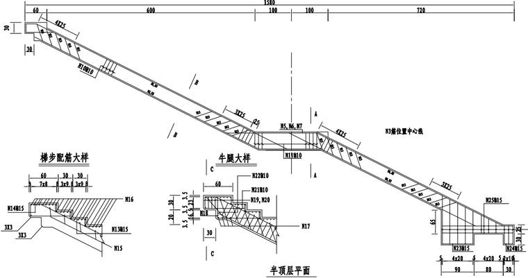 简支预应力混凝土箱梁人行天桥设计施工图_5