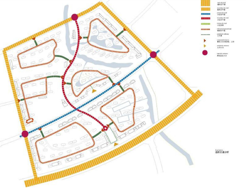 居住区道路交通分析图图片