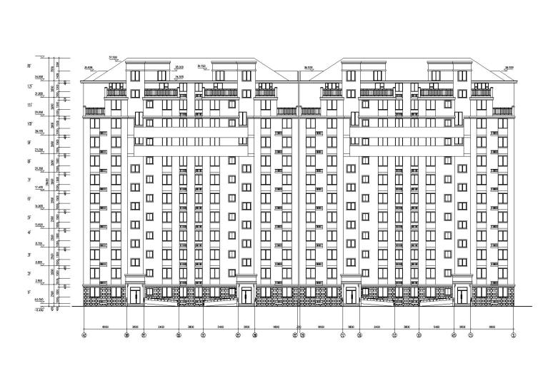 12层坡屋顶小高层住宅建筑施工图（带效果图）_3