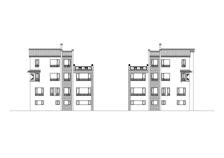 中式风格中医院方案设计资料下载-中式风格四合院住宅建筑方案设计施工图（CAD+效果图）