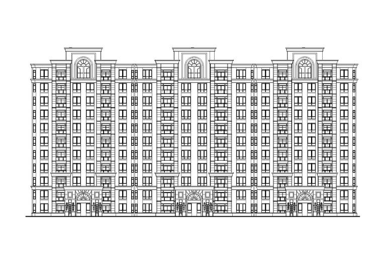 现代风建筑设计资料下载-[江苏]11层现代风格联排住宅楼建筑设计方案图