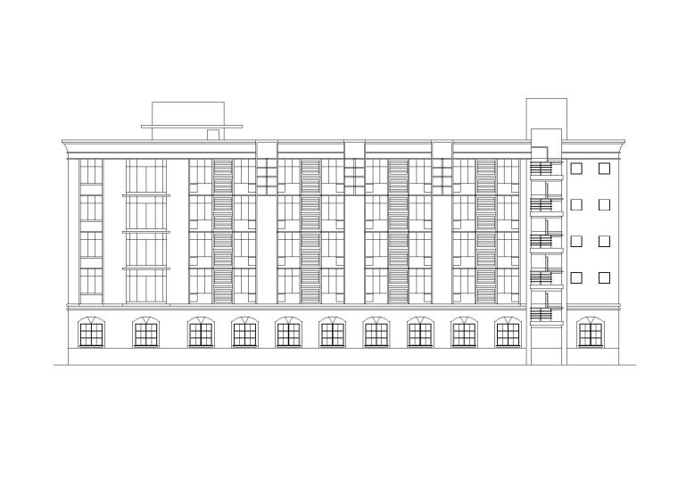 4层单元楼建筑施工图资料下载-北方五层宿舍楼建筑施工图（底层食堂）