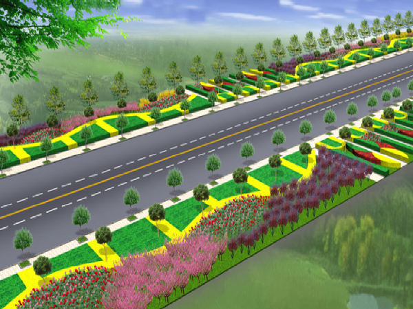 场地设计案例分析广场资料下载-城市道路绿化景观规划案例分析