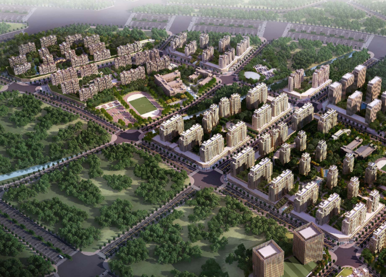 郑州控制性规划资料下载-[郑州]欧式风格住宅区规划及单体设计方案文本