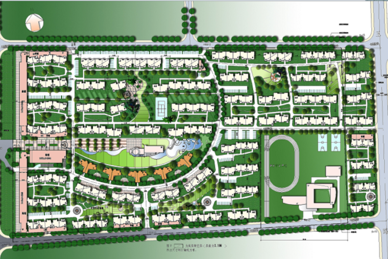 小区规划总平面图布置资料下载-[湖北]现代风格高尚住宅小区规划设计方案文本（知名设计院）