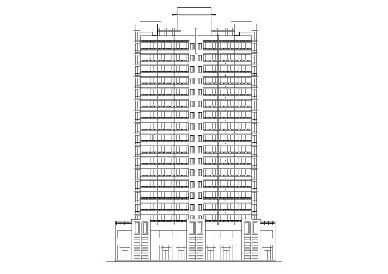 高层一梯八户施工图资料下载-高层一梯四户塔式底商公寓楼建筑施工图