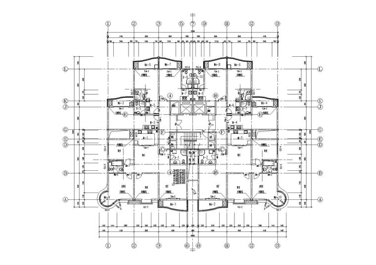 高层一梯四户塔式底商公寓楼建筑施工图_6 高层一梯四户塔式底商公寓楼建筑施工图_6