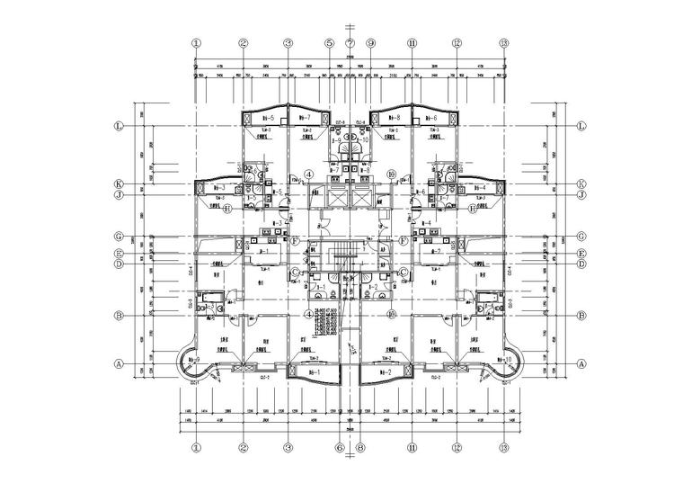 高层一梯四户塔式底商公寓楼建筑施工图_6