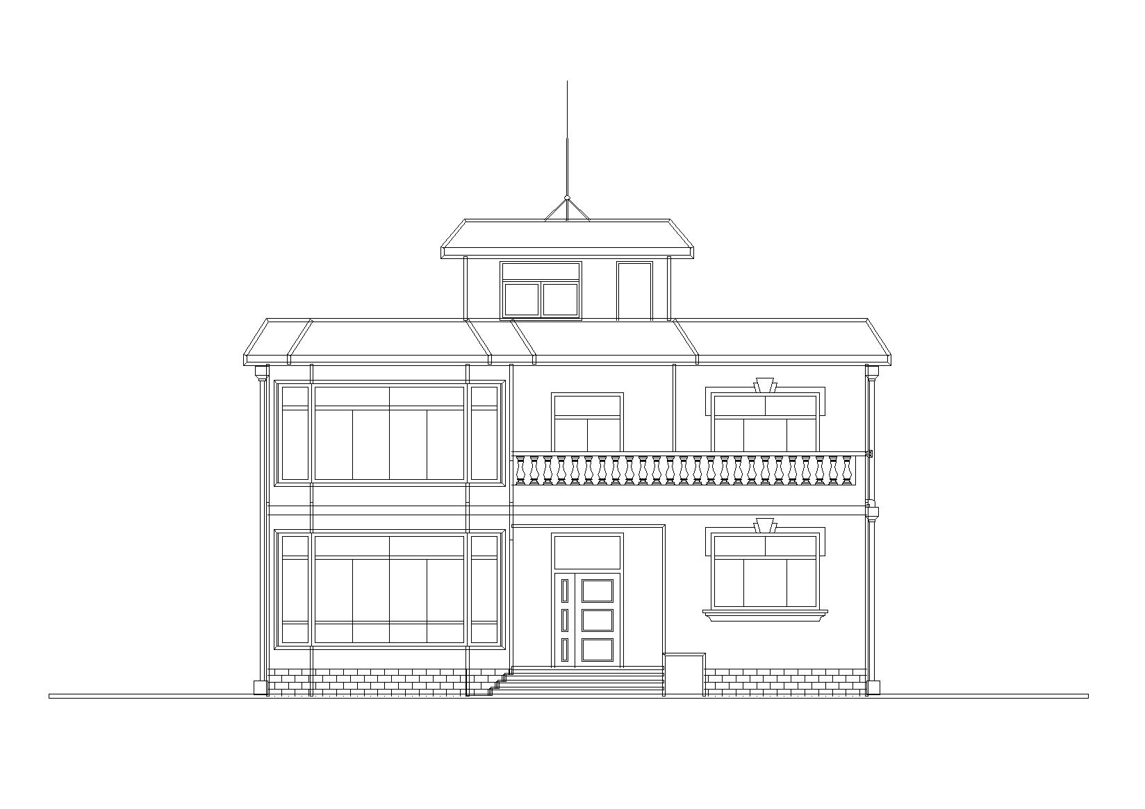 小別墅二層設計圖資料下載-二層閣樓內庭小戶型別墅建築施工圖