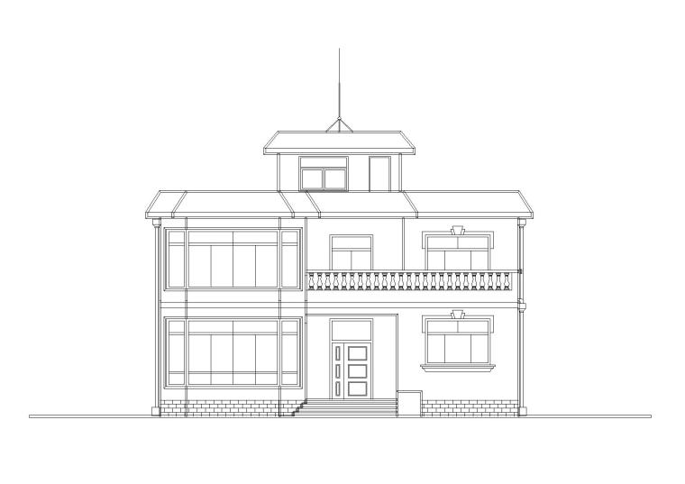 新农村小户型别墅设计资料下载-二层阁楼内庭小户型别墅建筑施工图