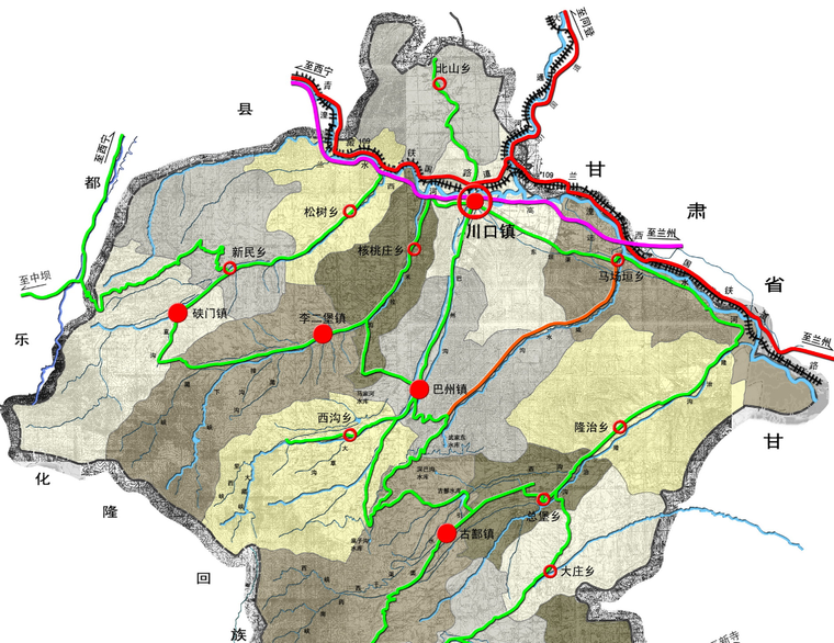 [青海]西宁市民和县城镇总体规划图纸