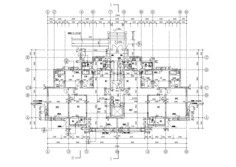 中式高层一梯两户住宅楼建筑施工图_5