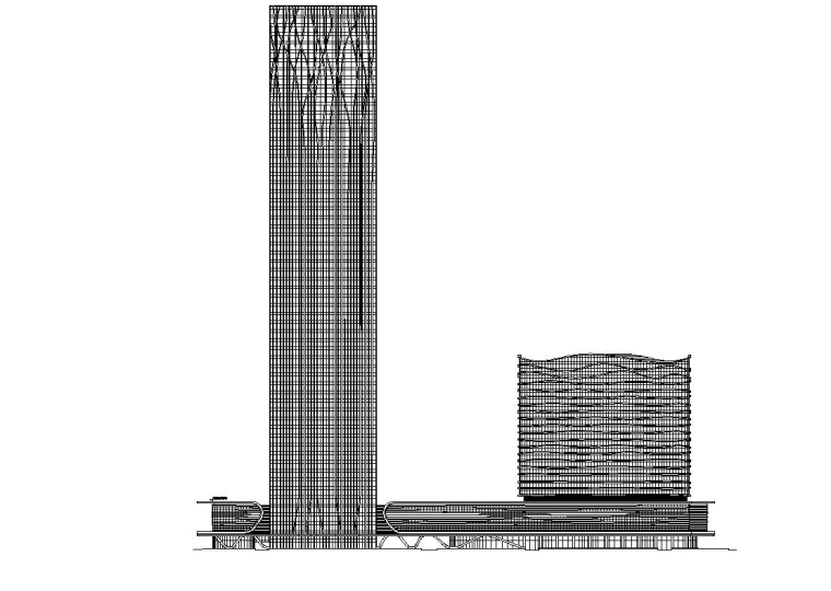 4层现代风格办公商业资料下载-[上海]现代风格商业超高层建筑办公建筑施工图设计（CAD）
