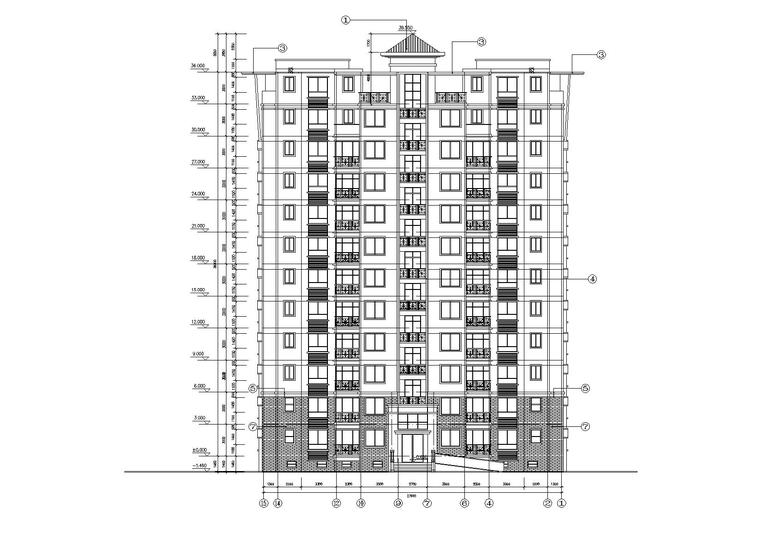 中式高层一梯两户住宅楼建筑施工图_2