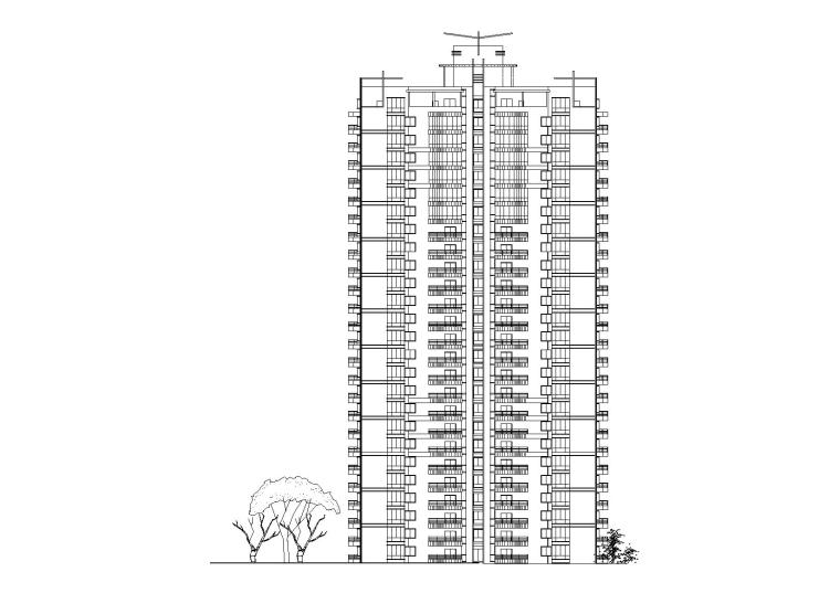 标准消防站设计方案资料下载-二十六层塔式住宅楼建筑设计方案图