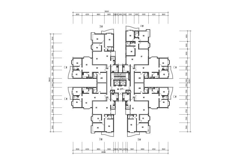 二十六层塔式住宅楼建筑设计方案图_3