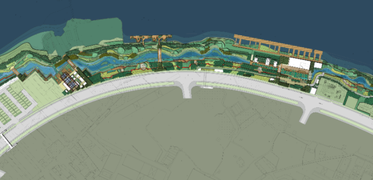 上海某公园CAD平面图资料下载-上海后滩公园景观平面图psd分层素材