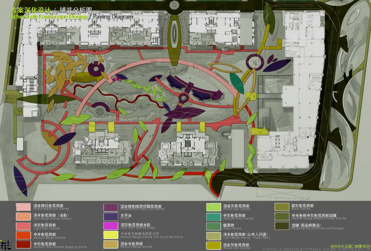 [浙江]杭州武林府居住區景觀方案文本 鋪裝分析圖