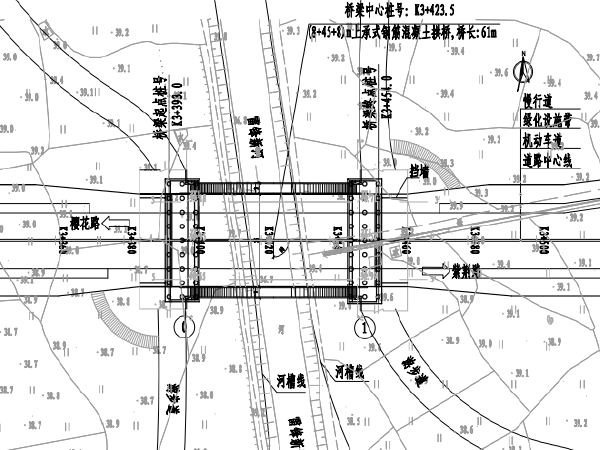 广西跨河大桥设计计算书资料下载-61m​跨河刚构拱桥施工图设计(含计算书)