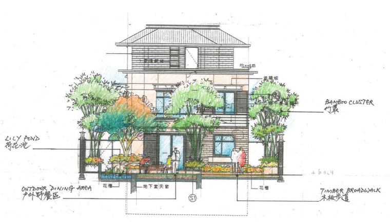 [福建]厦门雍景湾样板房庭院景观手绘文本