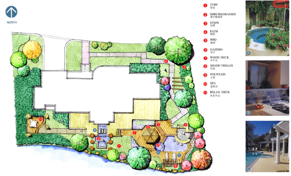 中房森林别墅庭院景观设计3套方案[方案二]