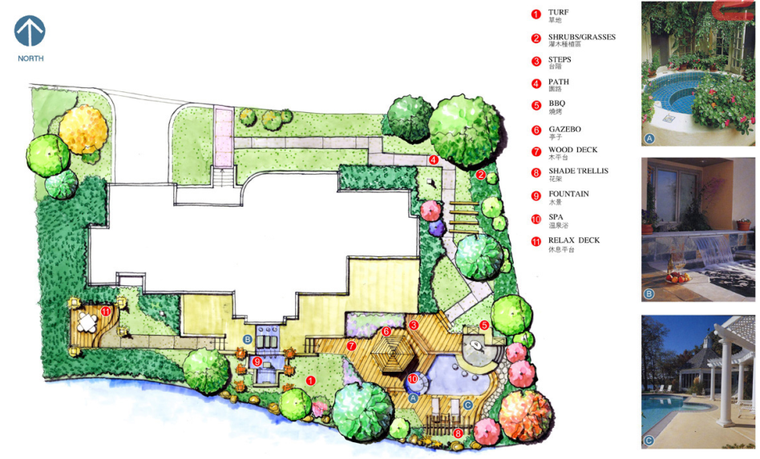 中房森林別墅庭院景觀設計3套方案[方案二]