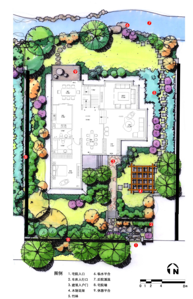 [北京]灣別墅區景觀方案設計文本 7 庭院平面圖
