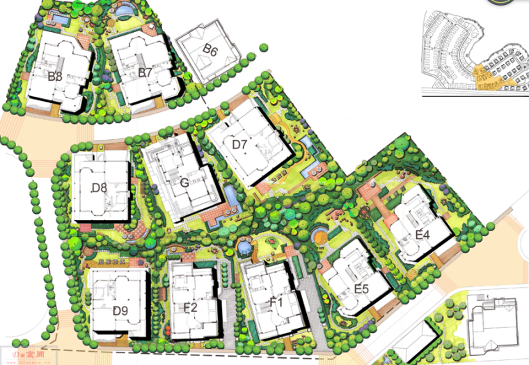 带状公园景观设计平面图资料下载-[上海]西郊庄园别墅庭院景观设计方案文本