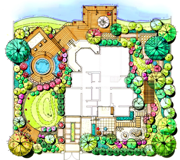 现代庭院照明资料下载-神秘花园庭院景观设计（23页）