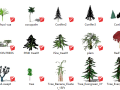 61套3D景观花草植物su模型-卡通风格