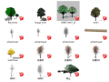 ​23套植物su模型-冬季植物,立面树,枯树