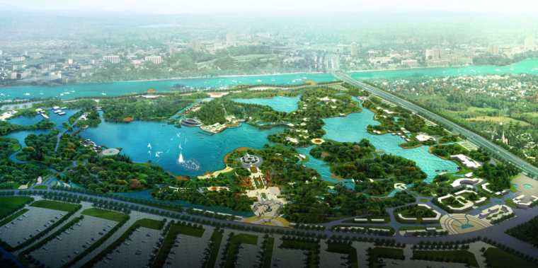 国际科技产业园规划方案资料下载-[陕西]西安世界园艺博览园概念性规划方案