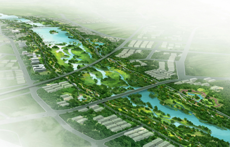 风情园规划cad资料下载-[陕西]西安灞桥区灞河公园景观规划设计方案