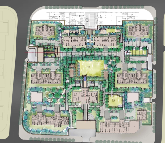 示范区居住区模型设计资料下载-[上海]现代居住区示范区景观概念设计方案