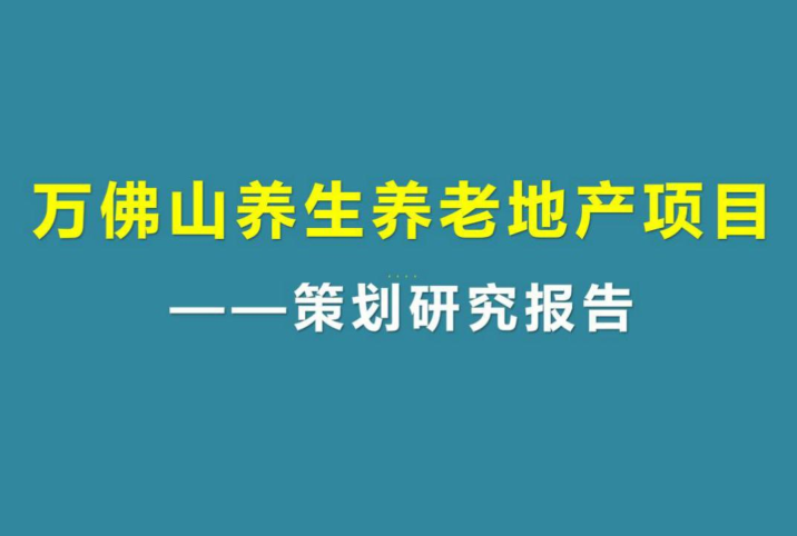 恒大房地产营销策略研究资料下载-富民万佛山项目养生养老地产发展研究报告