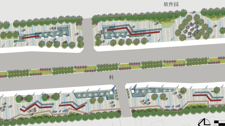 植物平面图ps素材资料下载-景观ps素材|现代商业街平面图psd