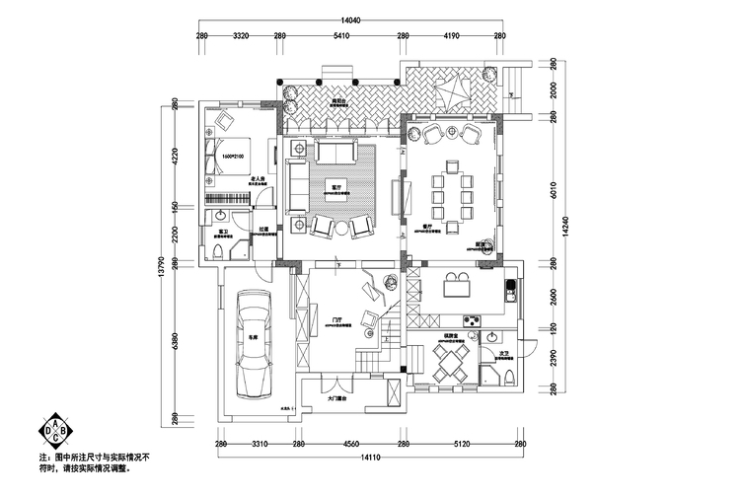 300平住宅设计资料下载-万科上林苑350平美式风格住宅装修施工图