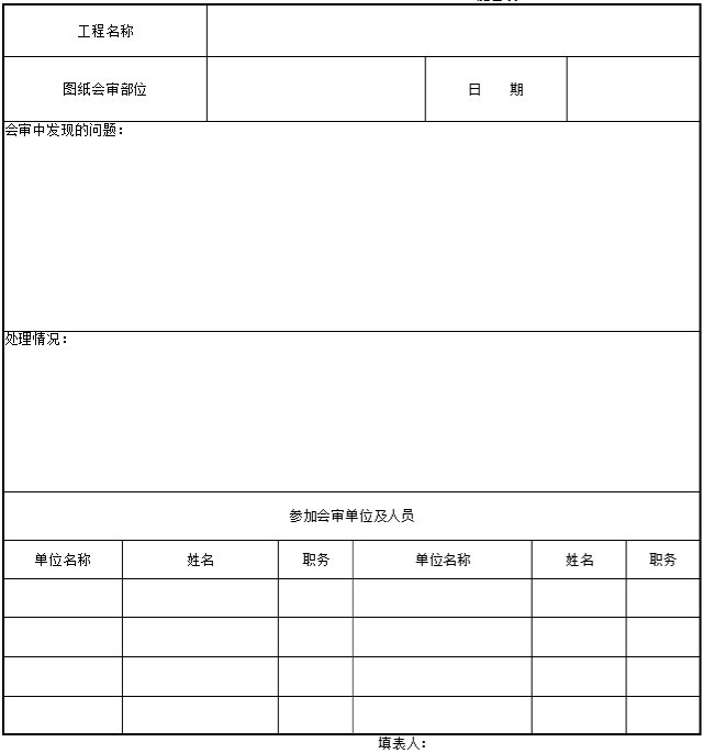 市政基础设施工程统一规定表格表式_6