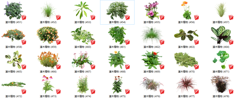 灌木植物cad资料下载-500套花卉灌木植物组件全集C（401-450）