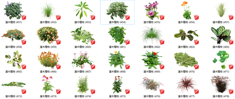 植物组件cad资料下载-500套花卉灌木植物组件全集C（401-450）