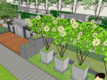室外园林屋顶花园规划改造设计SU模型