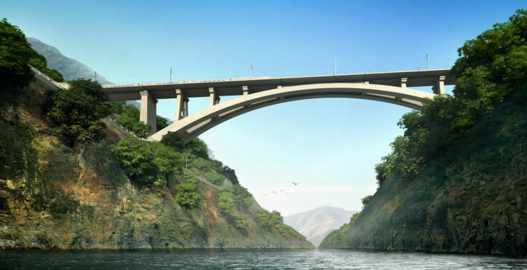 [qc]铁路大跨劲性骨架钢筋混凝土拱桥设计