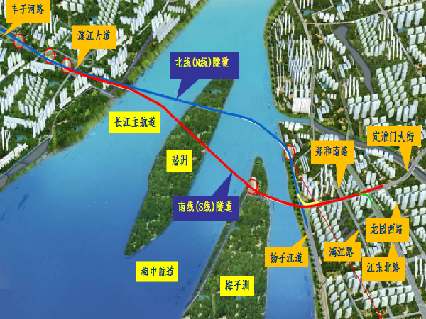 建宁西路过江隧道资料下载-[南京]道路过江通道总体施工组织设计汇报