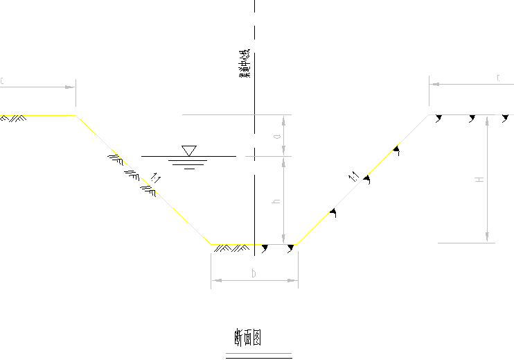 渠道矩形断面资料下载-梯形土渠道断面图