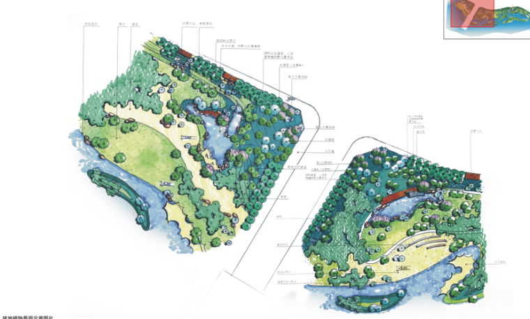 70张滨水公园广场景观小节点手绘图_3
