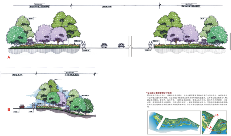 园林景观剖面图素材资料下载-8张景观手绘剖面图