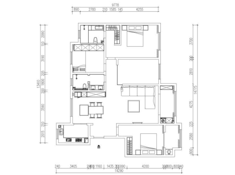 su餐厅轻奢资料下载-一套轻奢二居室住宅装修施工图+实景+3D模型