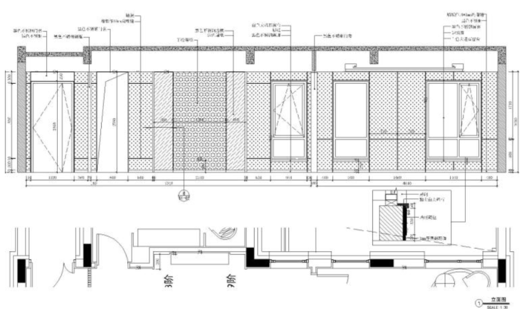 [北京]亿城燕西书院90合院别墅施工图+实景-北京亿城燕西书院90合院一层大立面图01