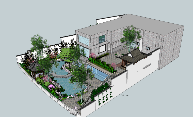 7套庭院中式景观SU模型设计_1